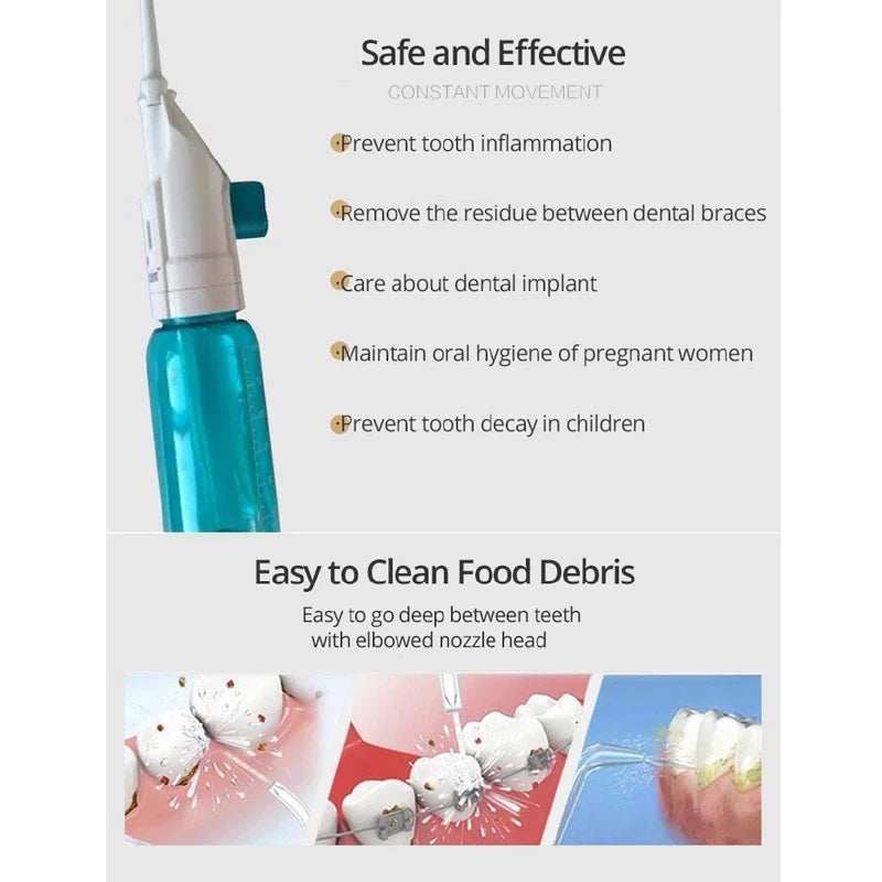 Oral Irrigator, Manual Pump Mouth Cleaner, Braces Cleaner